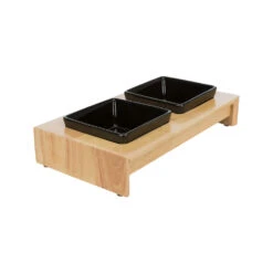 Trixie Voer-Waterbak Set - Keramiek - Hout -Hondenbenodigdheden Winkel trixie voer waterbak set keramiek hout 178705 1500 none