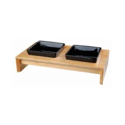 Trixie Voer-Waterbak Set - Keramiek - Hout -Hondenbenodigdheden Winkel trixie voer waterbak set keramiek hout 178711 1500 none