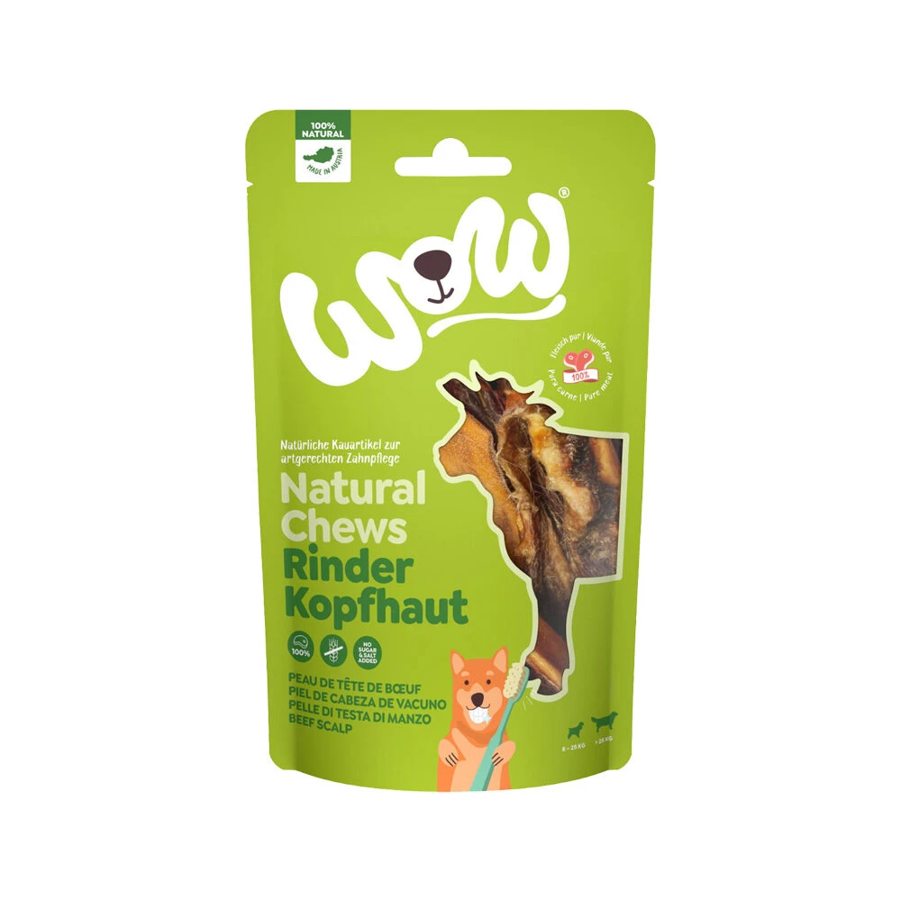 WOW! Natural Chews Rundvlees Hoofdhuid 4 WOW! Natural Chews Rundvlees Hoofdhuid - Afbeelding 2